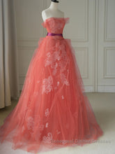 Yellow tulle lace long Semi Formal Prom Dresses, yellow tulle formal Dresses